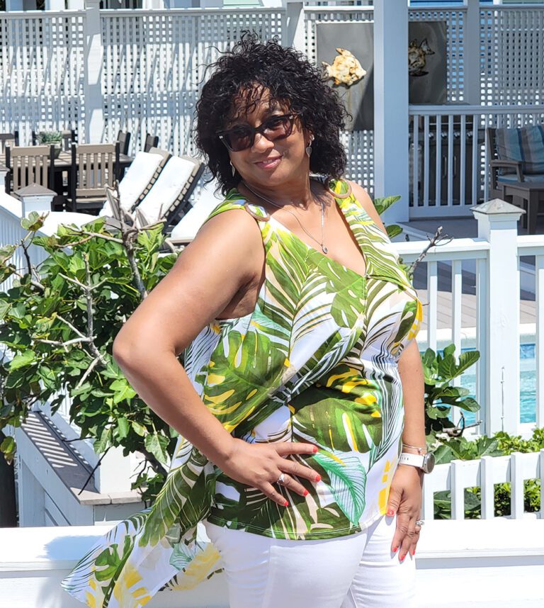 Deborah Houston at the beach owner of Inner Perspective Coaching